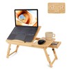 Bamboo Laptop Desk, Adjustable Foldable Bed Tray Table for Bed,