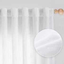 MYSKY HOME - Cortinas cortas para recámara, ventanas pequeñas, cortinas traslúcidas para filtrar la luz, decoración bohemia, estilo rústico, juego de paneles de cocina, baño con filtro de luz,