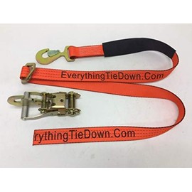 2” x 8’ Ratchet Axle Strap Assembly with Flat Snap Hook And Ratchet With Hook and Spacer (4 pack)