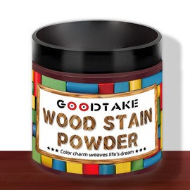 GOODTAKE Dark Brown Wood Stain Powder, Wood Dye Powder That Makes Vibrant Wood, Premium Fast Dry Dark Wood Stain Powder for Crafts, Multiple Finishes - for Indoor Outdoor Wooden (Dark Brown, 2 oz)