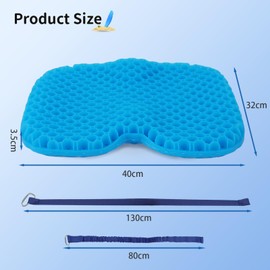 3D Stereoscopic Non-Slip Gel Kayak Seat Cushion with 2 Kayak Paddle Rope, U-Shaped, Comfortable and Breathable, Kayak Seat Cushion for Boat and Fishing, Thick Seat Cushion for Kayak Accessories