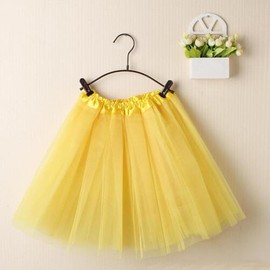 traderplus Women's Vintage 1950s Tutu Petticoat Ballet Bubble Dance Skirt Short Pettiskirts (Yellow)