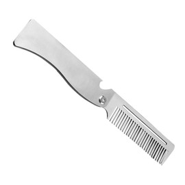 Ipetboom Handheld Folding Comb Men's Oil Hair Comb Stainless Steel Mini Pocket Beard Styler