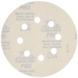 Gator 4344 5" Random Orbit Hook & Loop Red Resin Aluminum Oxide Sanding Discs, 80 Grit