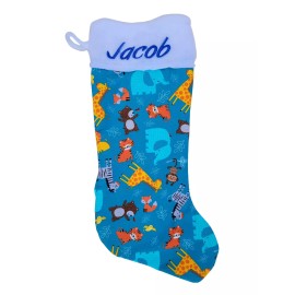 Unbranded Jungle Nursery Christmas Stocking Custom Embroidered Patriotic Christmas Gift