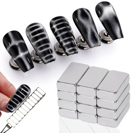 HYWWPFLAY 12Pcs Cat Eye Nail Magnet for Nail Art Cat Eye Gel Nail Polish Magnet Multifunctional Nail Art Magnetic Board Cat Eye Magnet for Nails Design Manicure Tools