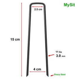 MySit 200x 6-Inch Landscape Staples Lawn Garden Staples, 11-Gauge(3.0mm) Ground Fabric Staples Garden Pegs Stakes Pins,Securing Fabric and Soaker Hose
