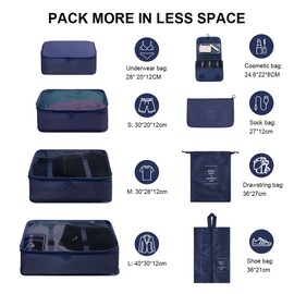 OSDUE Travel Organisers, 8pcs Packing Cubes for Suitcases, Travel Luggage Packing Organizers, Waterproof Travel Essentials Bag, Clothes Shoes Cosmetics Toiletries Storage Bags, Travel Accessories