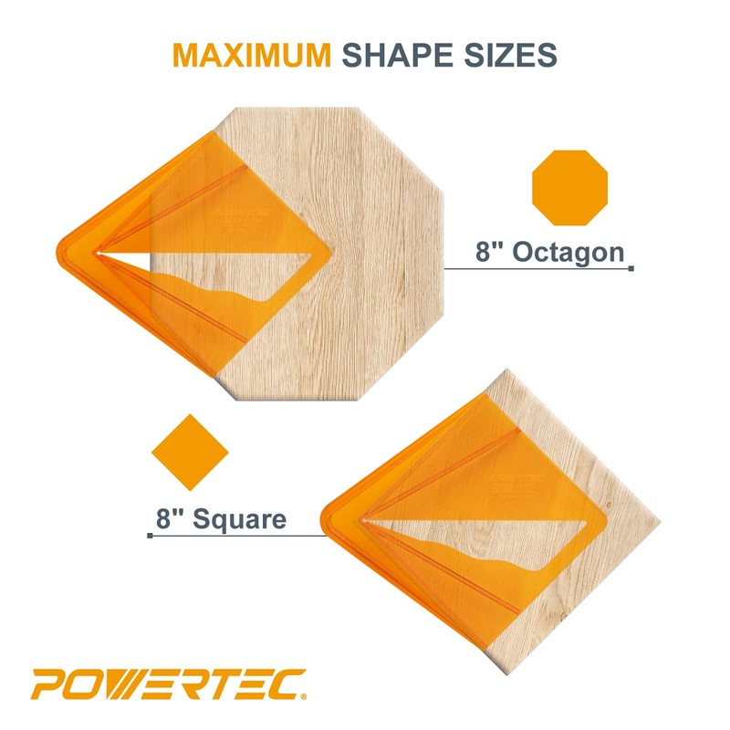 POWERTEC Plastic Center Finder Tool for 8 inch Square, Round,
