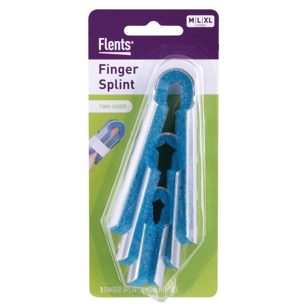 Flents Two Sided Finger Splint, Stainless Steel with Comfortable Padding, Assorted Sizes