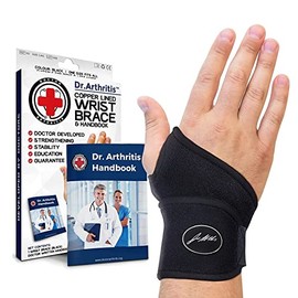 Doctor Developed Wrist supports/Wrist brace - Relief for carpal tunnel, wrist injuries, wrist support for arthritis, hand support, hand & wrist braces, wrist strap and Doctor Handbook (Single)