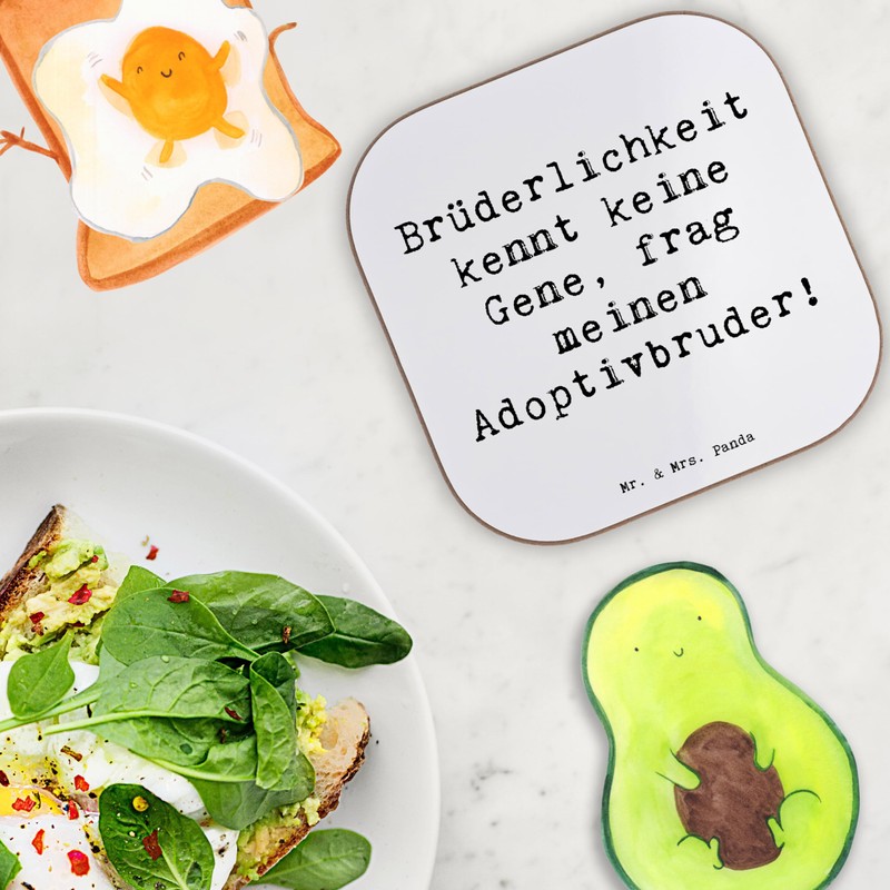 Mr. & Mrs. Panda Personalisierter Untersetzer Spruch Adoptivbruder Liebe -