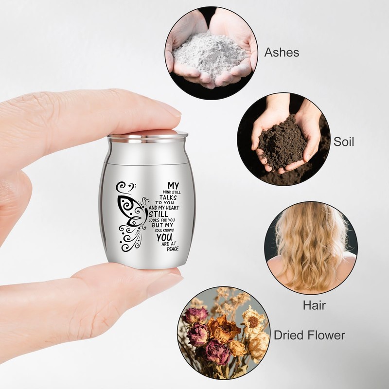 Kagrec Small Urn for Human Ashes Keepsake Crystal Tree of