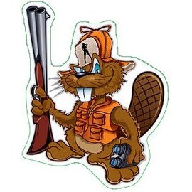 BIKERSTUFFUS Beaver Hunter Laptop Sticker/Helmet Sticker/Hard HAT Sticker/Toolbox Decal