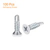 uxcell #8 x 3/4" White Screws Self Drilling Screws, 100pcs