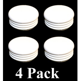 1.5" Round Tubing Plastic White Hole Plug End Cap, 1.5 inch OD Tube Pipe Cover Plug, Heavy Duty Plastic Plug Cap Insert, Durable Chair Glide (4)