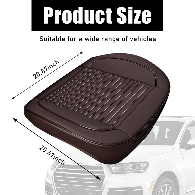 Ziciner Car Seat Bottom Cover Pad, 24.4"×21.7" Leather Vehicle Seat