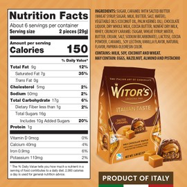 Witor's Chocolate Bags, Chocolate Truffles with Creamy Filling and Caramel Nibs, Made in Italy, Perfect for Gifting, Kosher Chocolate (5.99 Ounce, Salted Caramel)