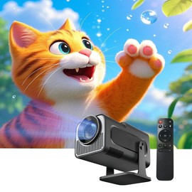 Mini Projector with WIFI and Bluetooth, Portable Projector 4k，720P, 180° Rotatable, Android 11, 200 Ansi LM, Auto keystone correction, 40''-130'' Screen Video Projector, Low Noise Projectors