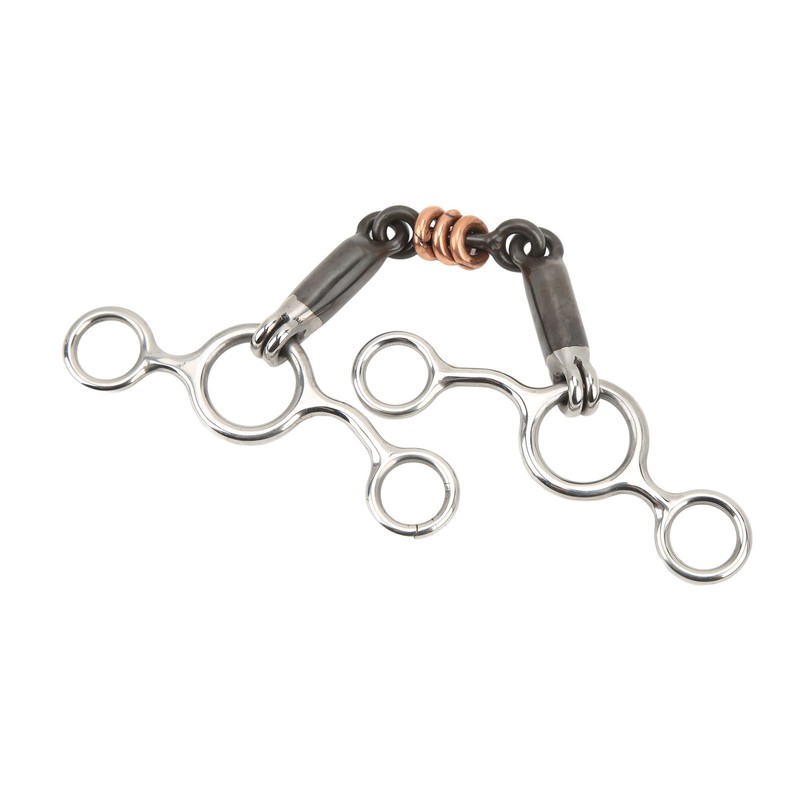 Horse Gag Ring Snaffle Stainless Steel Brass 145mm Mouthpiece Horse
