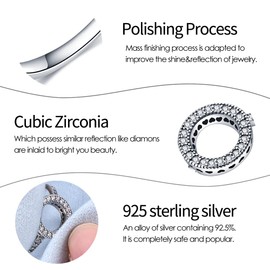 KUNSIR 925 Sterling Silver Rings Classic Cubic Zirconia Eternity Promise Statement Anniversary Wedding Bands Engagement Rings for Women Infinity Forever Love Ring Size 7-9, 9, Crystal, Cubic Zirconia