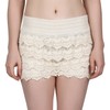 HDE Pantalones cortos de encaje para mujer, con dobladillo festoneado,