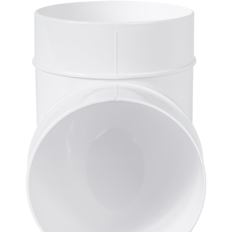 ECOPRO VENT 4-Inch White Plastic 90-Degree Elbow Duct Fitting for