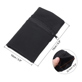 PATIKIL 6" x 4" Wrist Pouch Sports Wrist Wallet with Zipper Pocket Perfect for Running, Jogging, Hiking, Cycling, Yoga, Black