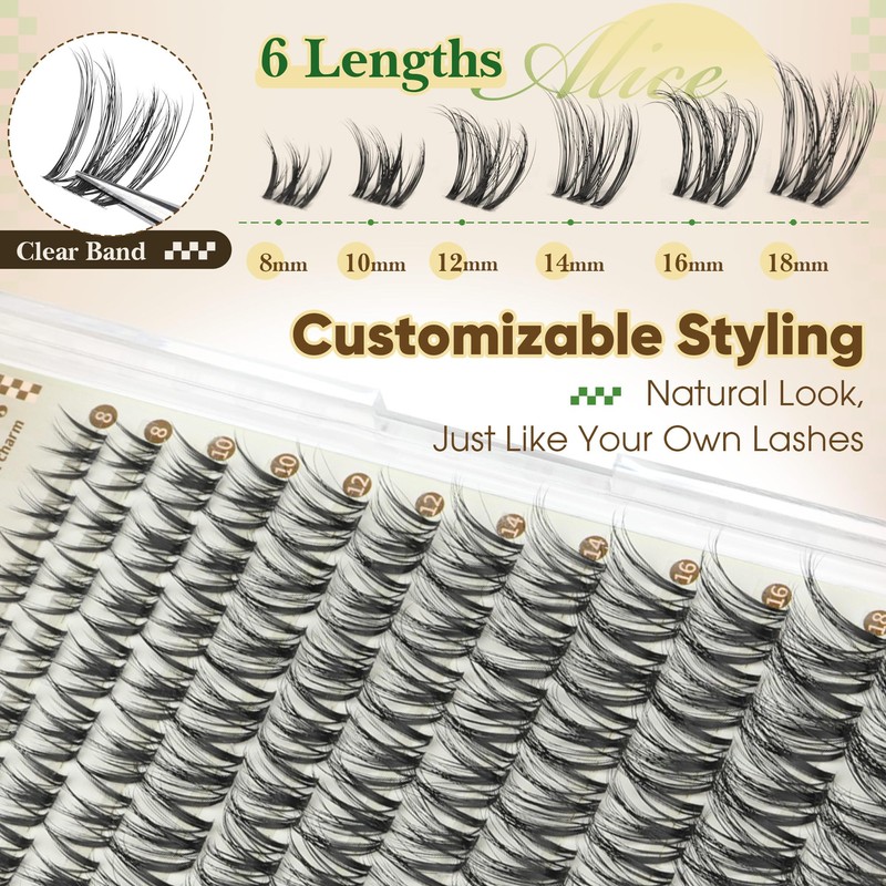 Wispy Lash Clusters CC Curl Natural Eyelash Clusters Clear Band