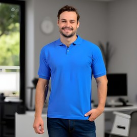 INGEAR Polo Shirt for Men -Classic 2 Pack, Lightweight Polo Work Shirts for Men, Perfect for Casual or Professional Wear (US, Alpha, Large, Regular, Regular, Royal Blue)