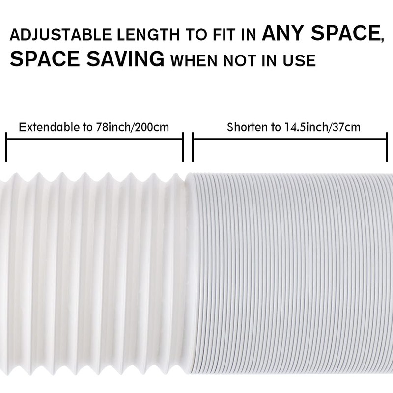 Portable Air Conditioner Exhaust Hose, 5.9" Dia Portable AC Vent