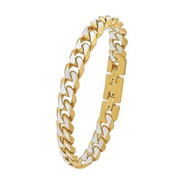 s.Oliver 2036867 Men's Stainless Steel Bracelet 20 + 1.5 cm Two-Tone Comes in Jewellery Gift Box, Stainless Steel, None