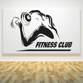 StickMe Women's Fitness Club Wall Sticker (PVC Vinyl, 80 X 60 cm, Multicolour)