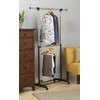 Whitmor Adjustable 2-Rod Garment Rack - Rolling Clothes Organizer -