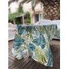 1KDreams Cotton Tablecloth with Leaves and Palm Trees Design 130