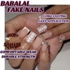 BABALAL Press on Nails Short Square Fake Nails with Glue
