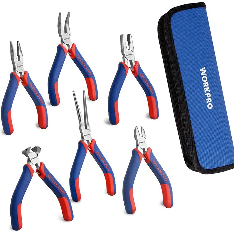 WORKPRO 6-piece Mini Pliers Set Jewelry plier Cutting Bending Comfort