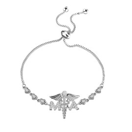 Medical Assistant Bracelet MA Charm Adjustable Bracelet Nurse Graduation Gift MA Caduceus Medical Charm Jewelry (MA Bracelet S)