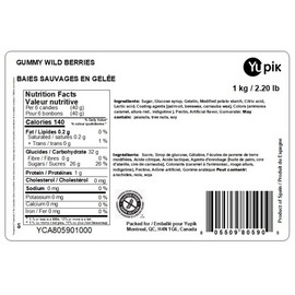 Yupik Gummy Wild Berries, 1 kg, Gluten-Free, Crunchy & Chewy Gummies, Fruity Flavor, Raspberry & BlackBerry-Shaped, Fun Treat, Sweet Candy, Delicious Snack, Ideal for Gifting, Holidays & Decorating