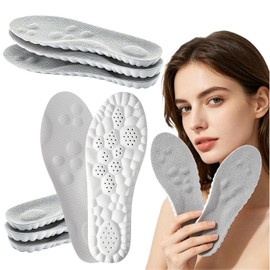 3 Pares Plantillas Ortopédicas Mujer y Hombre,Plantillas para Fascitis Plantar,con Soporte de Arco,Memory Foam Antifatiga,Alivia el Dolor de Pies,Uso Diario en Deporte y Trabajo (Gris, 25.5-28)