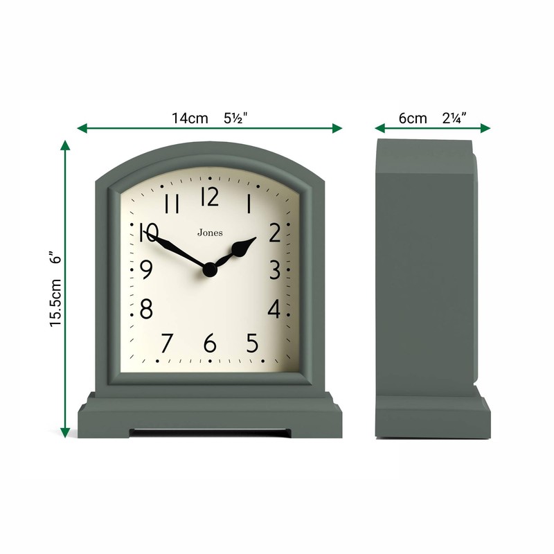 JONES CLOCKS Tavern Mantel Clock | Modern Arch Design |