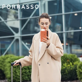 PORRASSO Passport Holder Travel Wallet RFID Blocking Card Case PU Leather Travel Documents Organizer Passport Cover for Men Women Orange