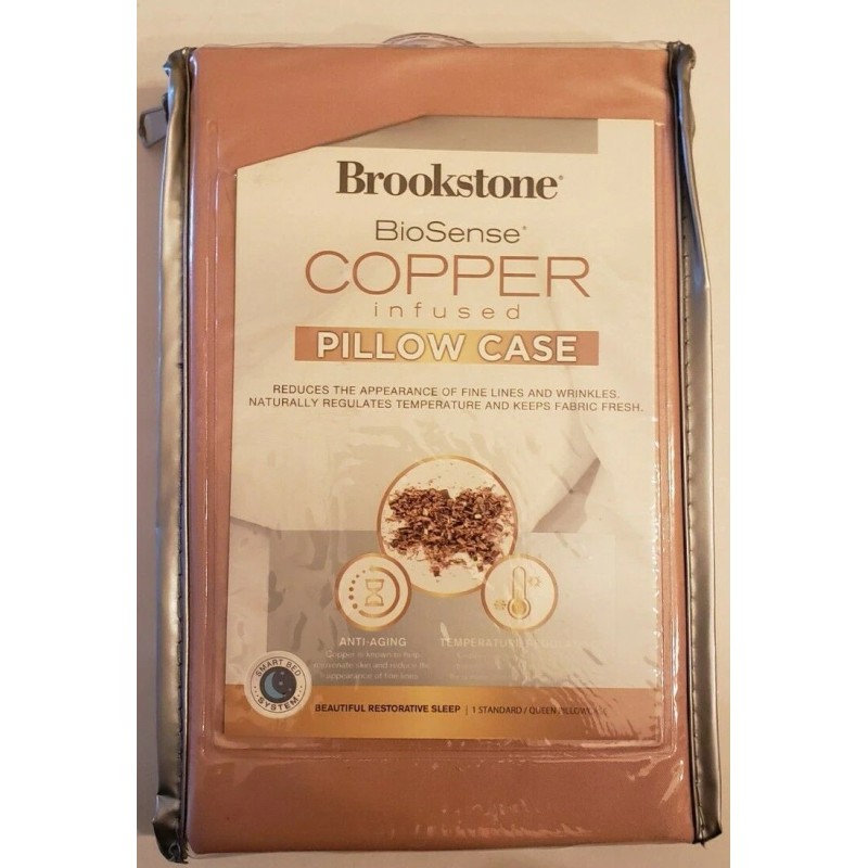 Brookstone Standard Pillowcase, Brookstone BioSense Copper Infused Pillow Case 2