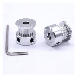 NIBYQ 5Pcs Silver 6.35mm(0.25″) Bore 20 Teeth GT2 Belt Pulley for 3D Printer 6mm Width 20T Timing Belt Aluminum Belt Pulley (Size : 5mm)