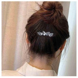 Yheakne Vintage Pearl Hair Clip Pin Silver Pearl Hair Pins Bridal Hair Barrette Hairpin Pearl Wedding Headpieces Decorative Bobby Pins Metal Head Clip Bride Hair Accessories for Women (Silver)