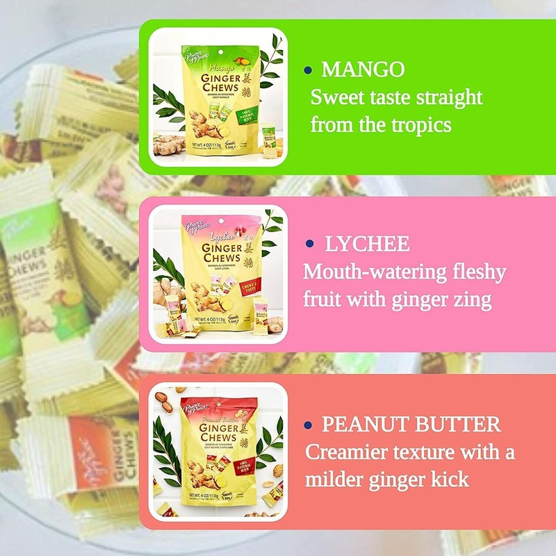 Prince of Peace Ginger Chews Candy with Mango 4oz(Pack of