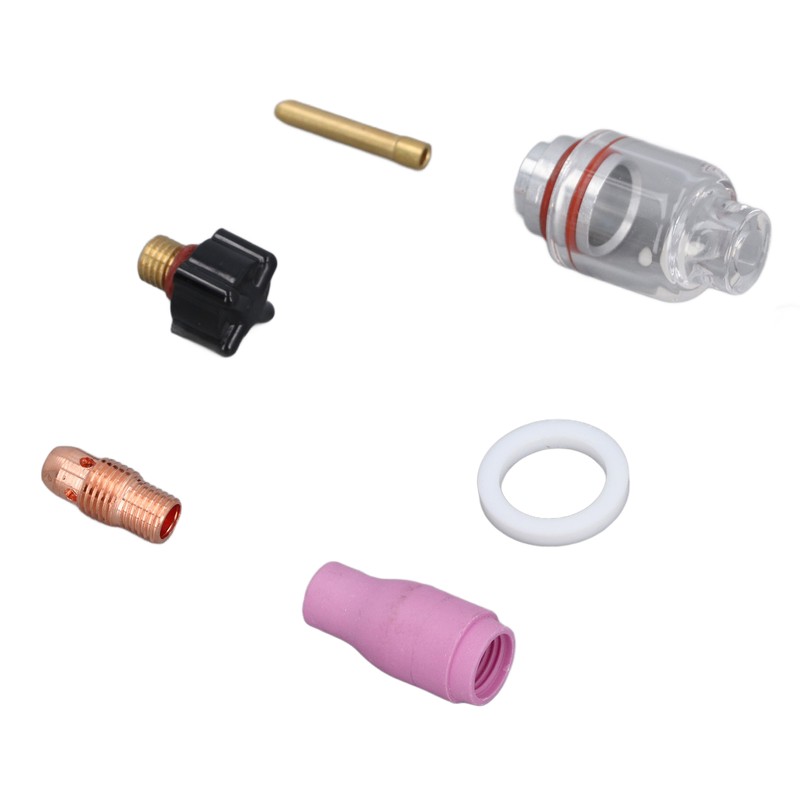 6Pcs TIG Welding Accessory Set 4# Ceramic Nozzle 2.4mm Electrode