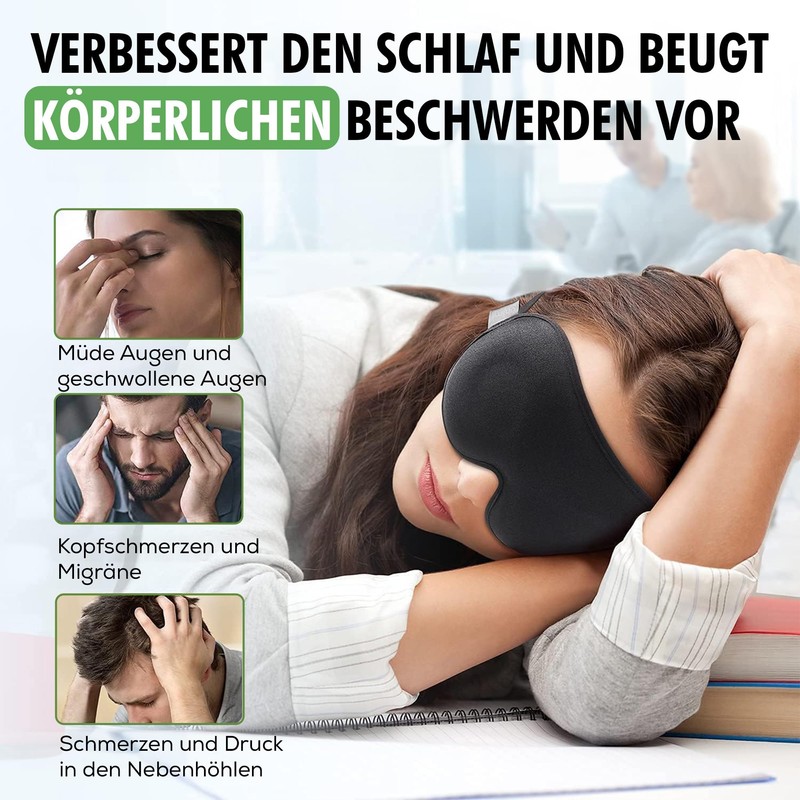 TravelHawk Sleeping Mask Black - Set of 2 - Luxury