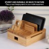 Bamboo Multiple Layer Digital Electronic Bracket Mobile Phone Charging Storage