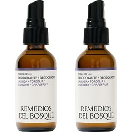 Remedios del Bosque 2 Pack Desodorante Natural en Spray Unisex con Lavanda y Toronja 60 ML, Ingredientes Orgánicos, Libre de Aluminio.